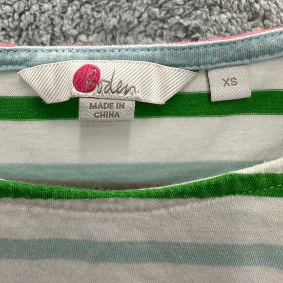 Boden Women's XS Striped Dress Tie Waist Short Sleeves Cotton Blend Casual Fun - Picture 3 of 9